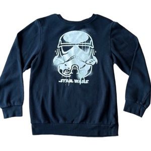 🎄STAR WARS STORMTROOPER GLOW IN THE DARK FLEECE SWEATSHIRT BLACK PULLOVER SZ XL